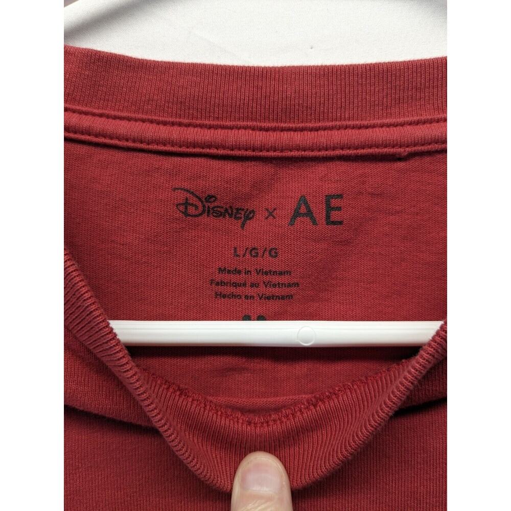 Disney X AE American Eagle Mens Large Red Mickey Mouse Firework Graphic T-Shirt - Picture 5 of 7
